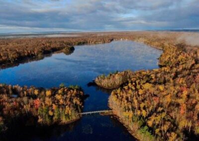 aerial view of Piatt Lake & Whitefish Bay