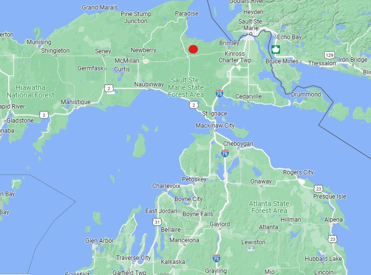 Map of Michigan Upper Peninsula